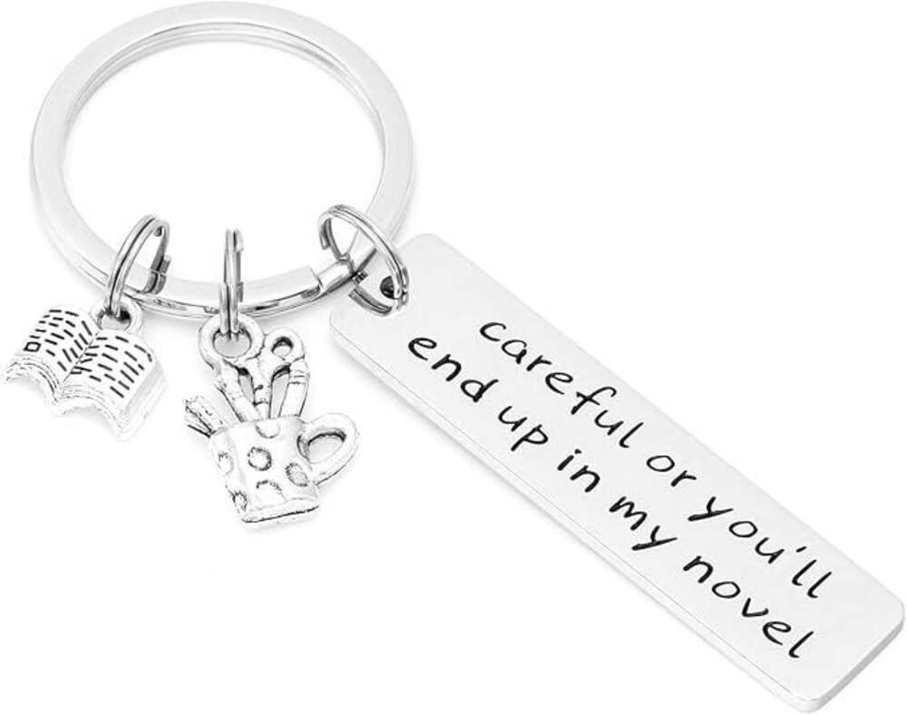Kivosliviz Writer Keychain  | Careful Or You'll End Up In My Novel